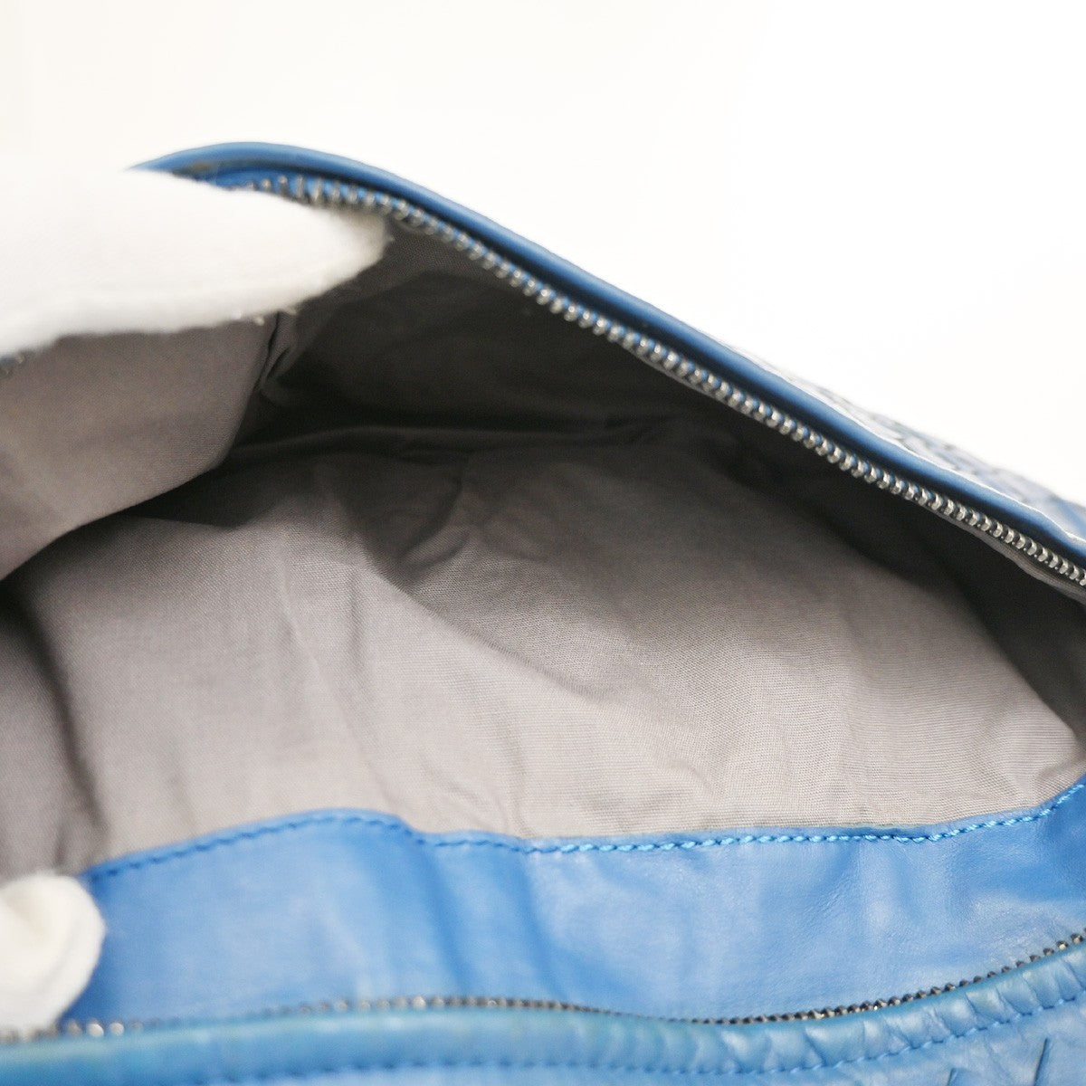 BOTTEGA VENETA Intrecciato Briefcase Logo Top Handle Bag Leather Blue 31CA722
