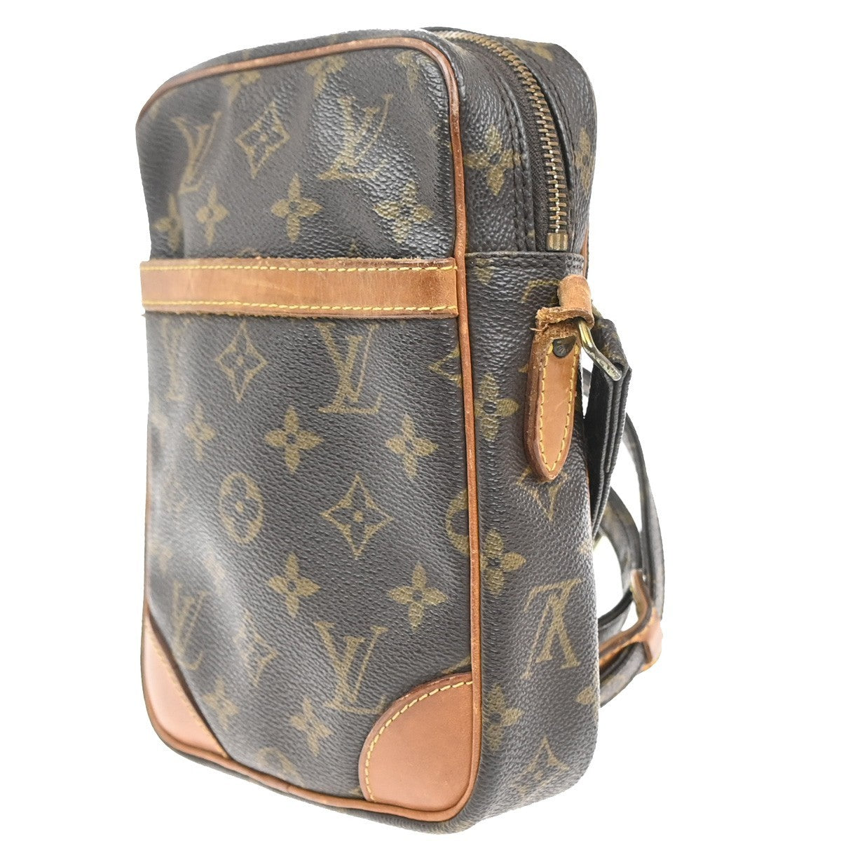 LOUIS VUITTON Danube Shoulder Bag Monogram Leather Brown France M45266 62KC659