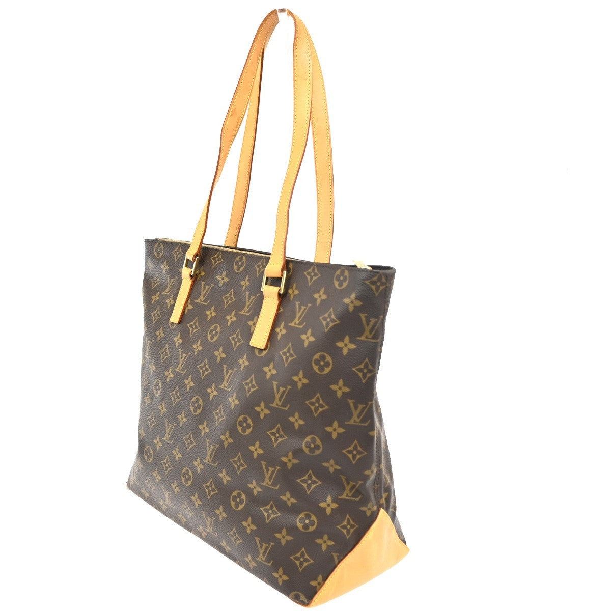 LOUIS VUITTON Cabas Mezzo Shoulder Bag Monogram Leather Brown M51151 10KC189