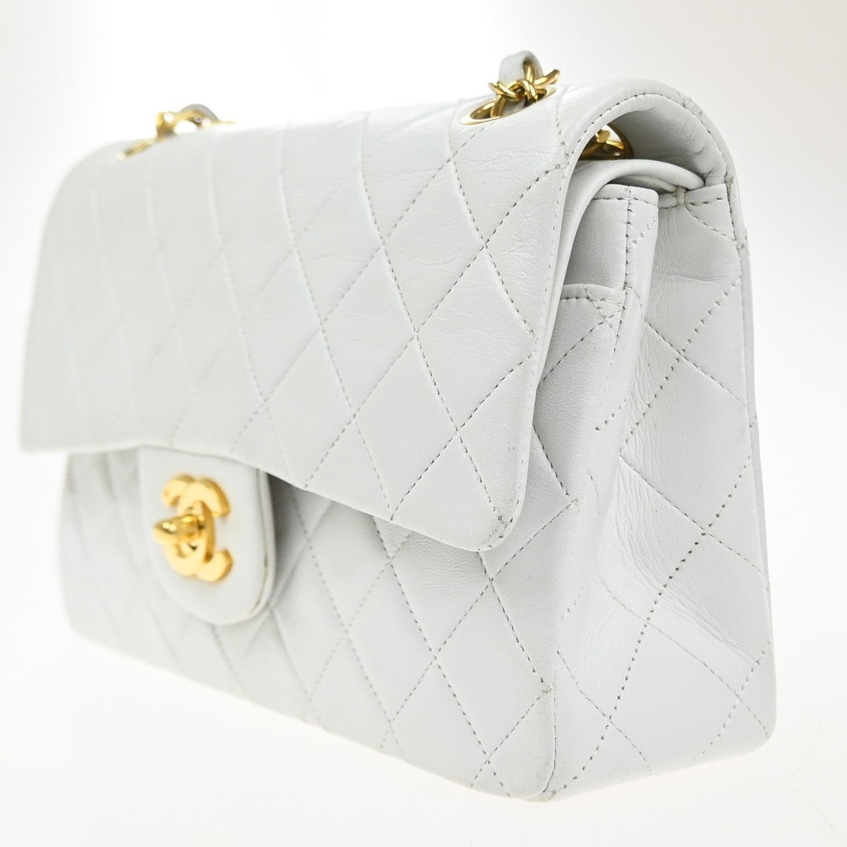 CHANEL CC Matelasse 23 Double Flap Chain Shoulder Bag Leather WE VTG 321RL994