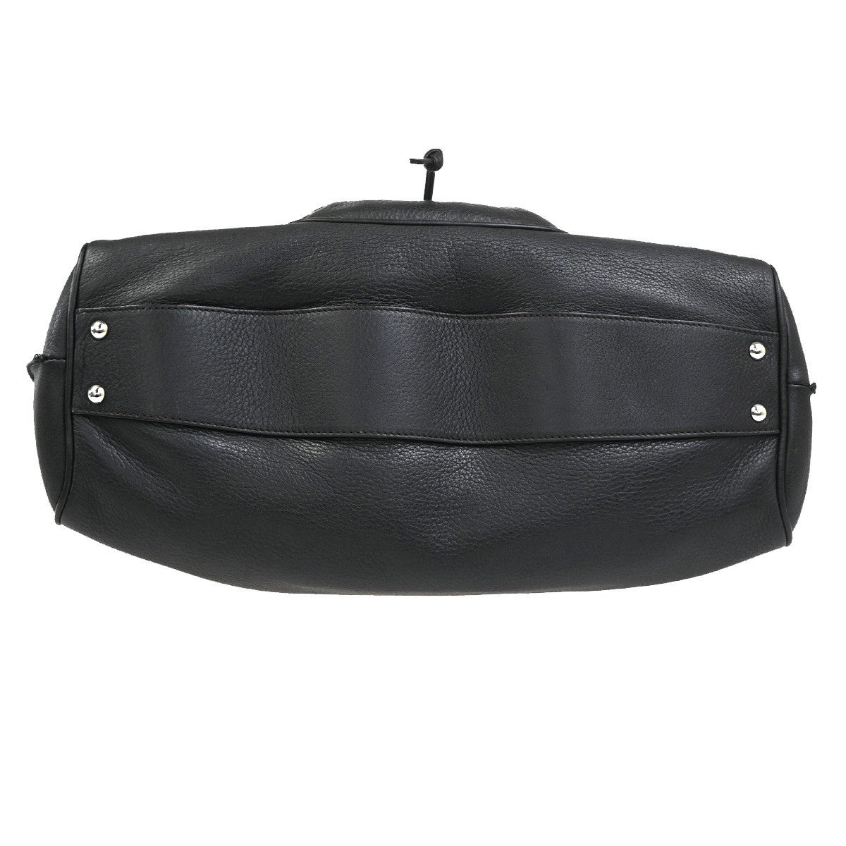 SALVATORE FERRAGAMO Logo Gancini Shoulder Bag Leather Blac SHW Italy 61YJ016