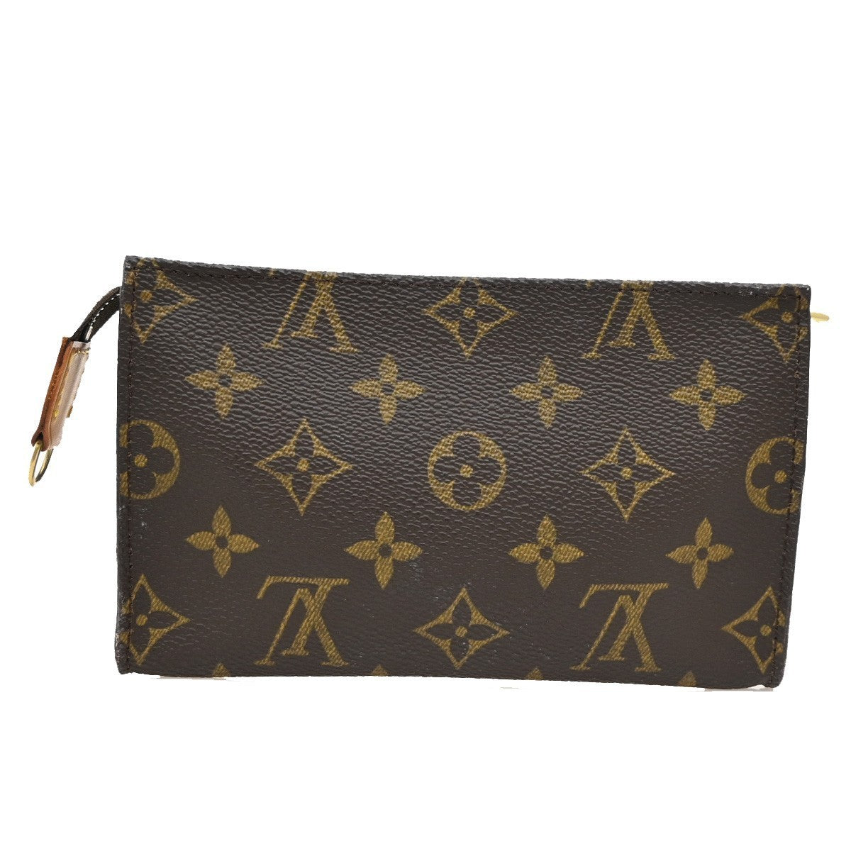 LOUIS VUITTON Logo BUCKET PM Pouch Bag Monogram Leather Brown France 04KP160