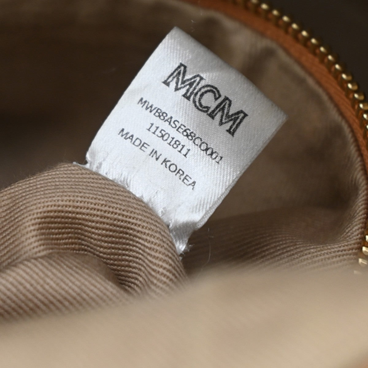 MCM Logo Travel Hand Bag Leather Brown Gold Plated 61EG132
