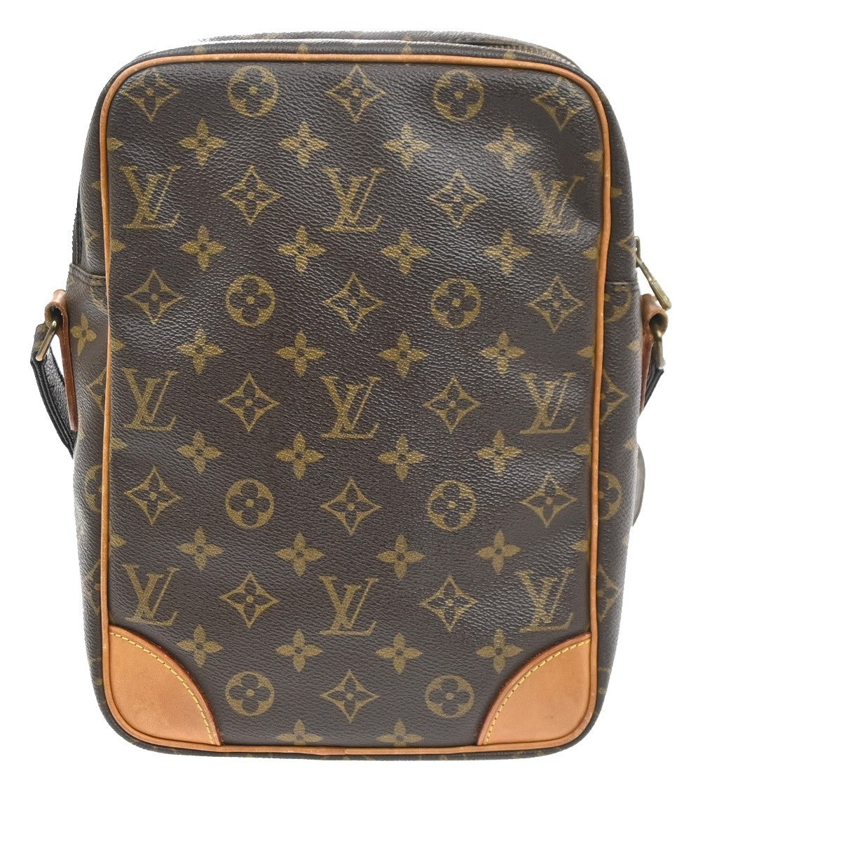 LOUIS VUITTON Logo Danube MM Shoulder Bag Monogram Leather Brown M45264 86SA147
