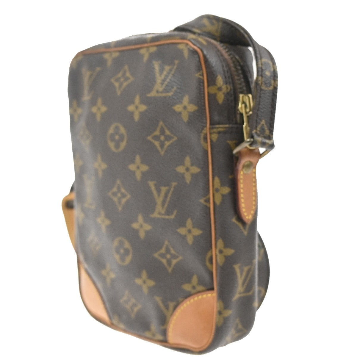 LOUIS VUITTON Danube Shoulder Bag Monogram Leather Brown France M45266 31KP586