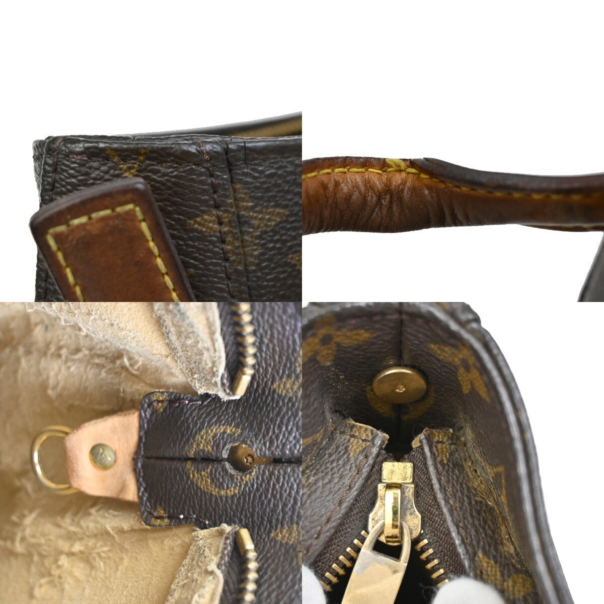 LOUIS VUITTON Logo Looping GM Shoulder Bag Monogram Leather Brown M51145 64EE288