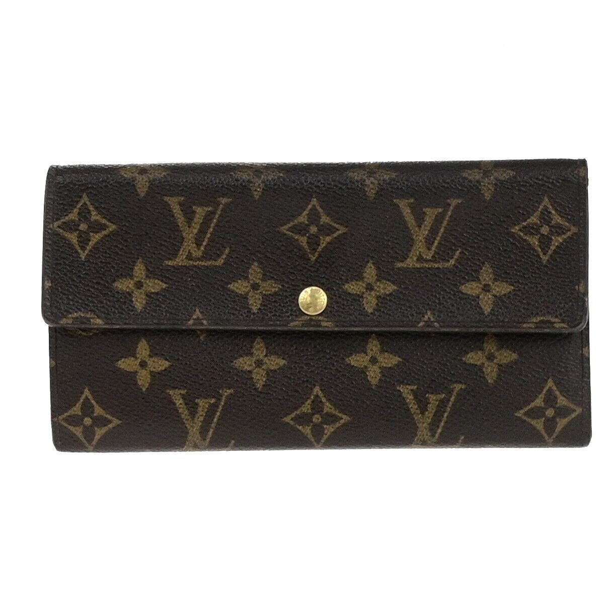 LOUIS VUITTON Logo Portefeuille Sarah Long Wallet Monogram Brown M61734 01ED338