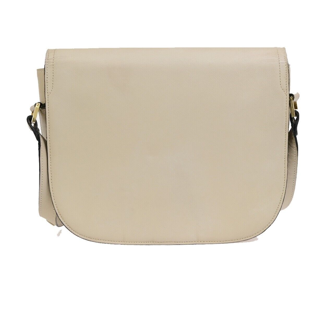 YVES SAINT LAURENT YSL Logo Shoulder Bag Leather Beige GHW 62EE051