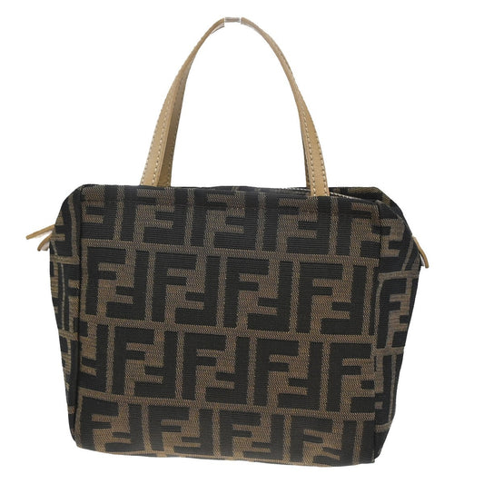 6.Live FENDI Zucca Pattern Mini Hand Bag Canvas Leather Brown GHW Italy 83KB556