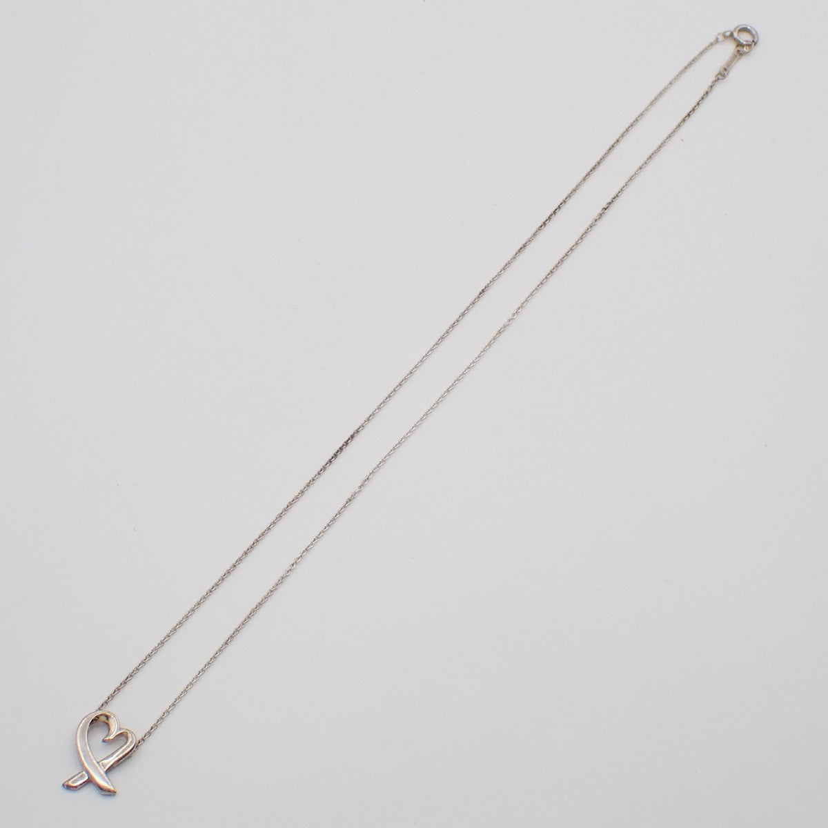 TIFFANY & CO. Paloma Picasso Loving Heart Necklace Silver Ag 925 09EG279