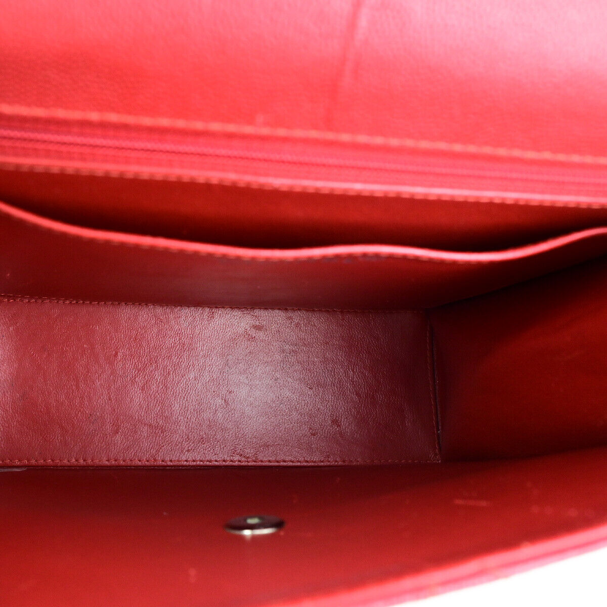 CHANEL CC Matelasse Hand Bag Grained Calfskin Leather Red SHW Vintage 626RK692