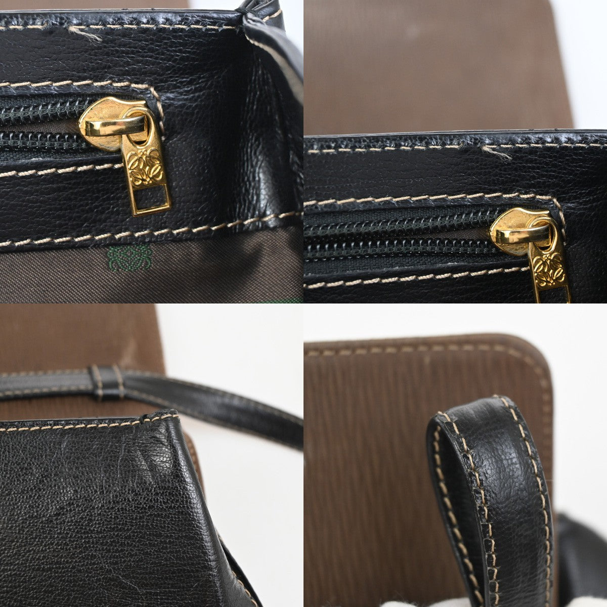 LOEWE Velazquez Twist Handle 2Way Shoulder Hand Bag Leather BN BK GHW 83KC689