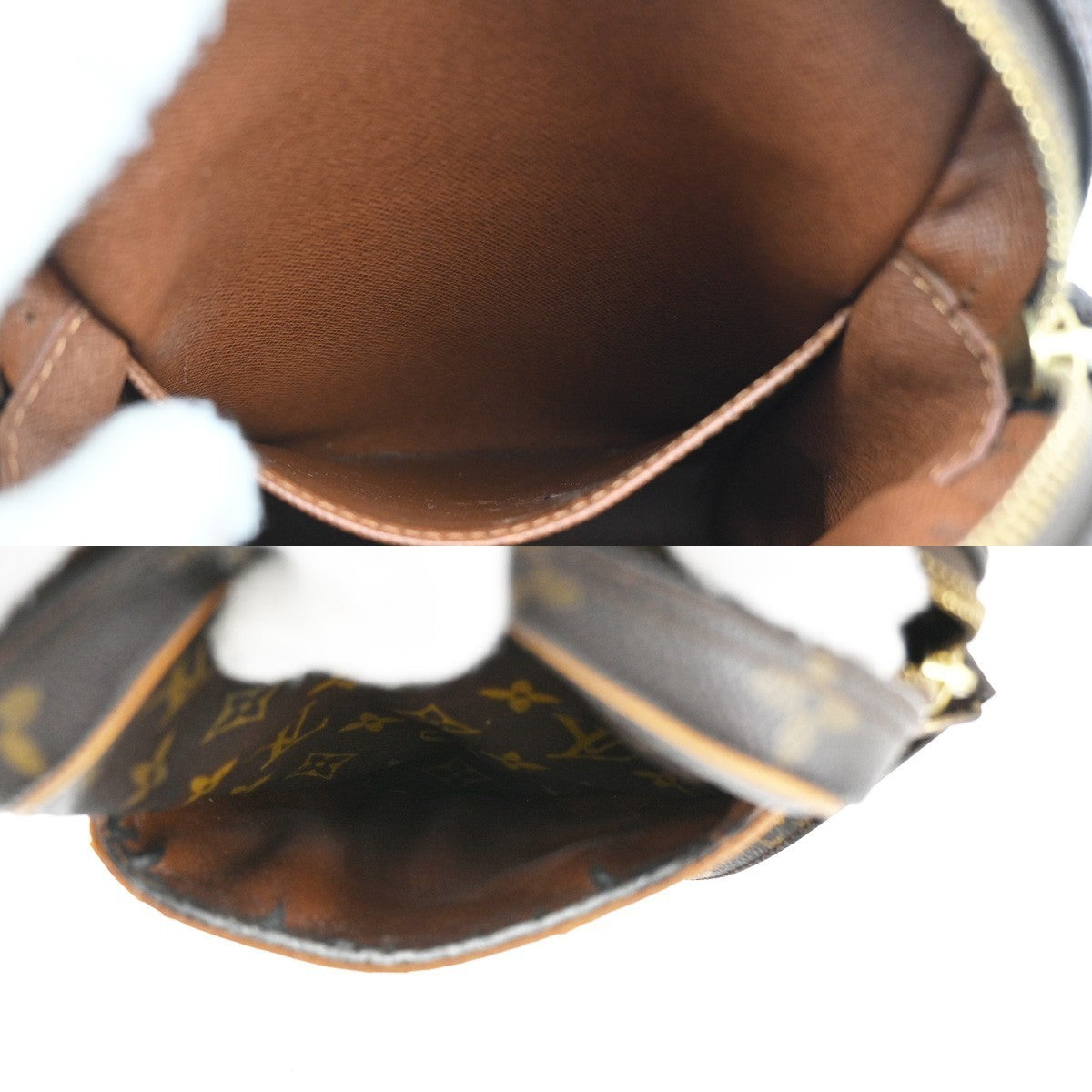 LOUIS VUITTON Danube Shoulder Bag Monogram Leather Brown France M45266 89MA076