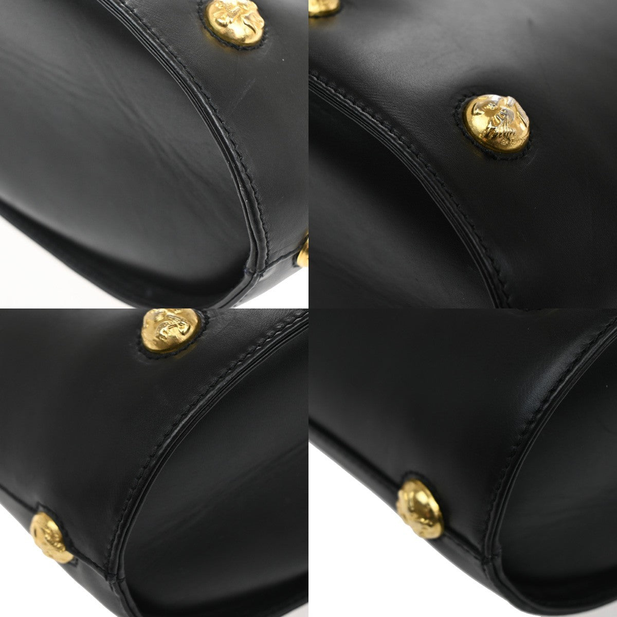SALVATORE FERRAGAMO Logo Shoulder Bag Leather Black Italy 61CA382