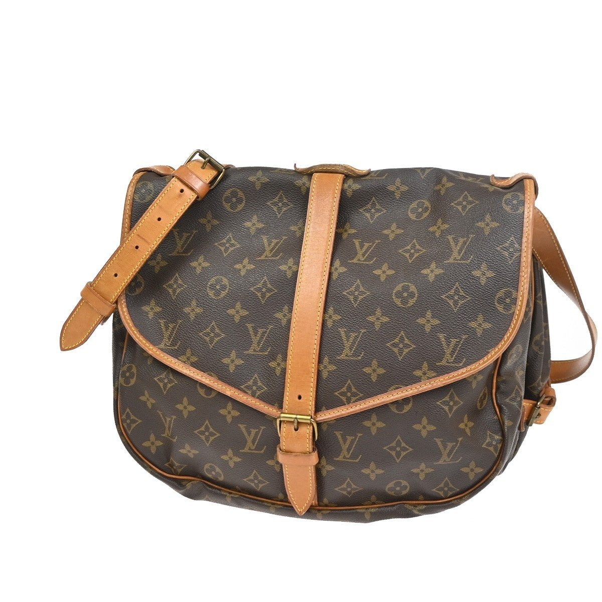LOUIS VUITTON Saumur 35 Shoulder Bag Monogram Leather BN France M42254 74KC830