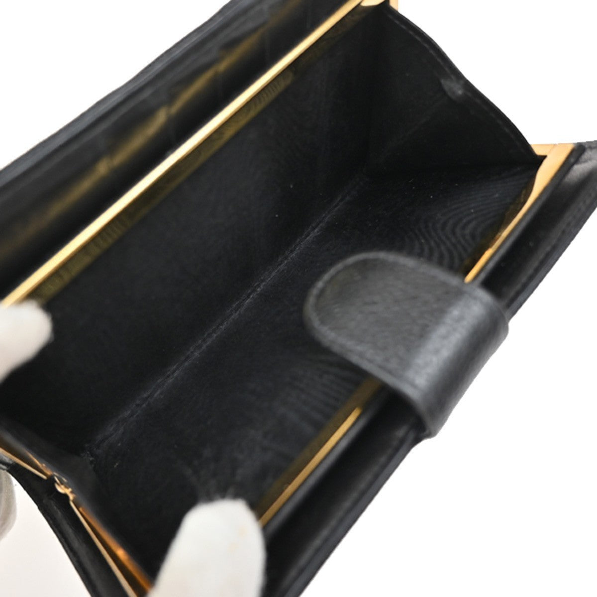 CHANEL CC Logo Long Bifold Wallet Grained Calfskin Leather Black France 16RF812