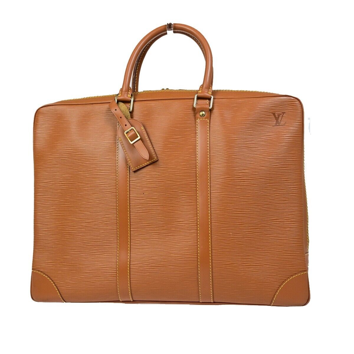 LOUIS VUITTON Porte Documents Voyage Briefcase Hand Bag Epi Gold M59098 82EB589
