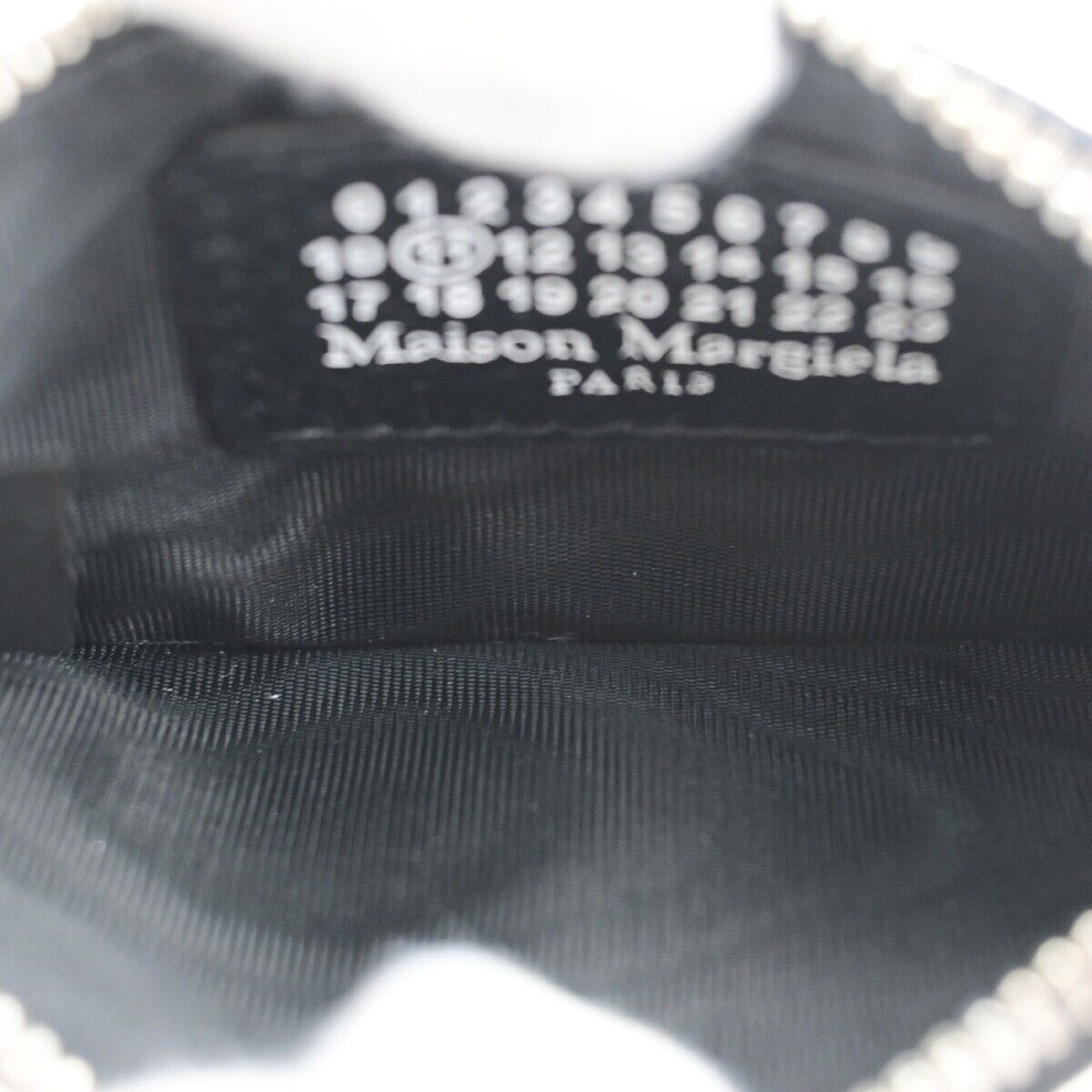 MAISON MARGIELA Logo Card Case Coin Compact Wallet Leather Black SHW 37SJ176
