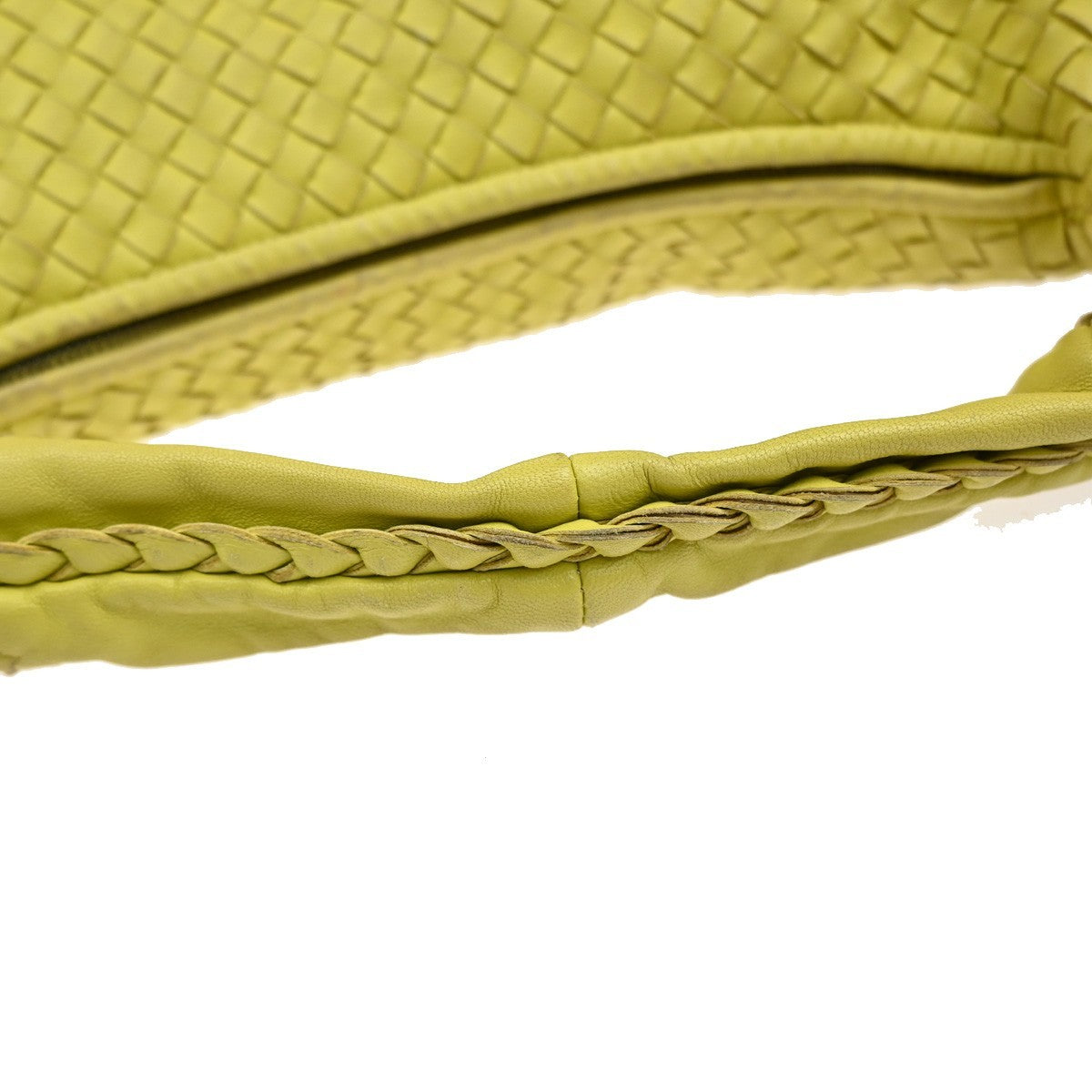 BOTTEGA VENETA Logo Intrecciato Shoulder Hand Bag Leather Yellow Italy 54MA142