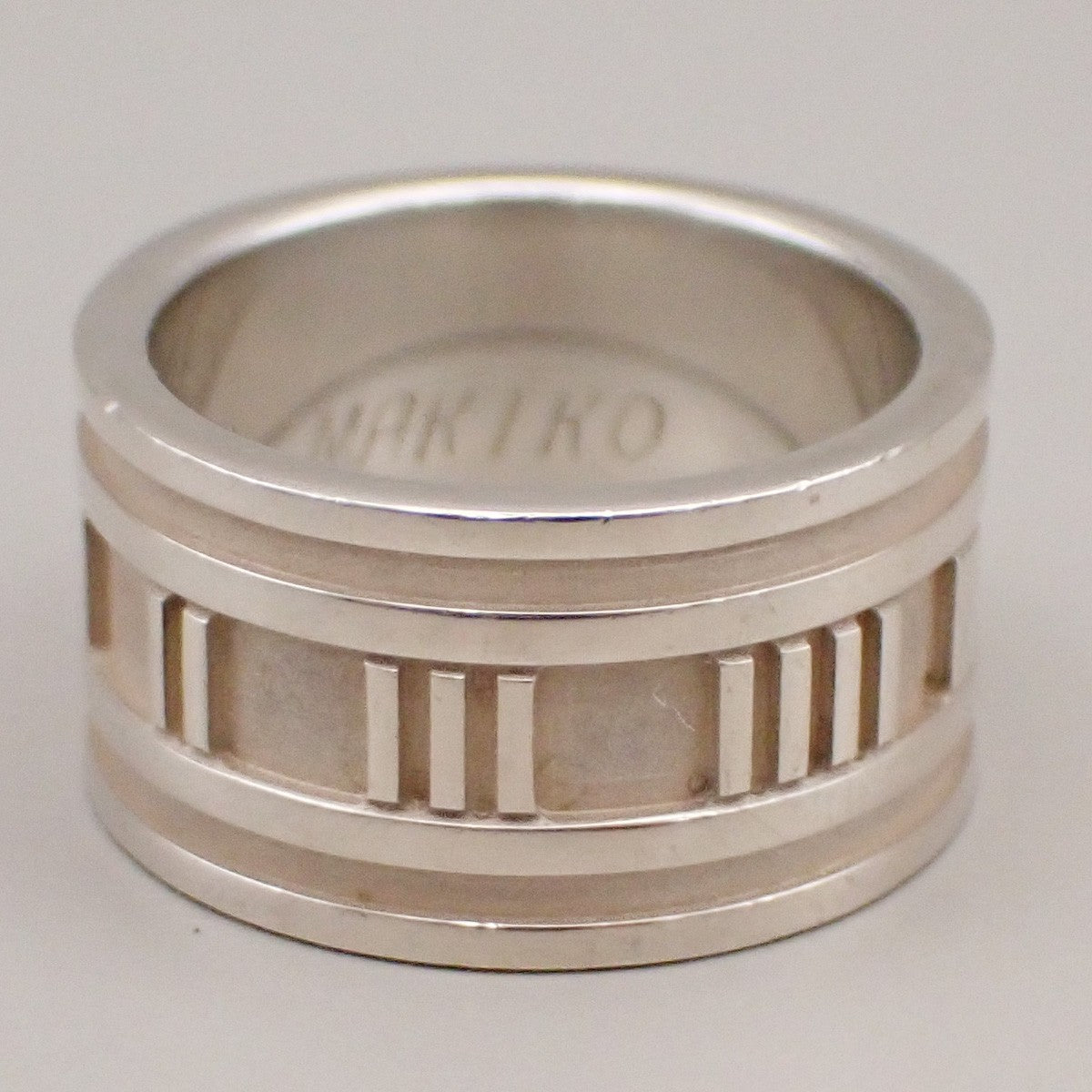Tiffany & Co. Logo Atlas Ring US #8.5 Silver 925 Roman Numerals 09YH730