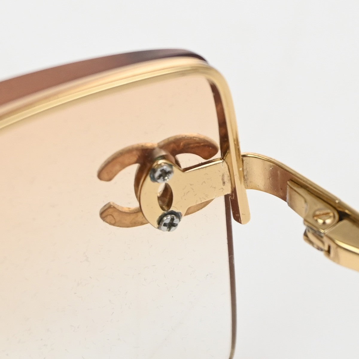 CHANEL CC Logo Rhinestone Rimless Sunglasses 4092-B Plastic Metal GHW 63RL930