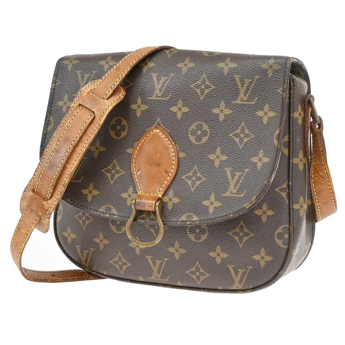 LOUIS VUITTON Saint Cloud GM Shoulder Bag Monogram Leather Brown M51242 38PA011