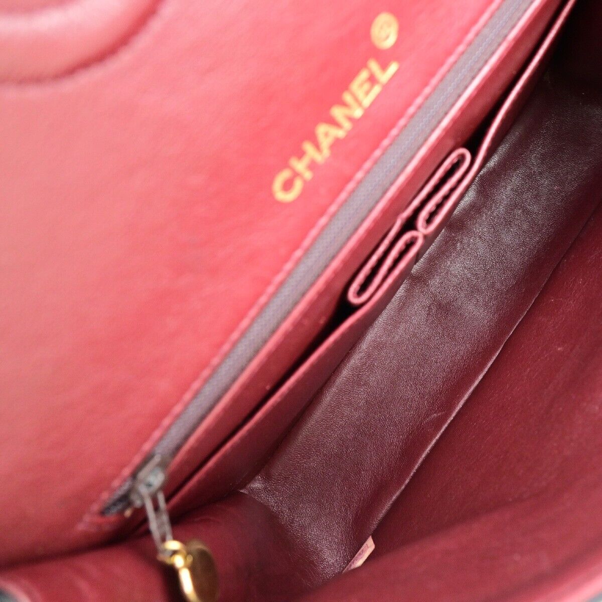 CHANEL Matelasse 25 Double Flap Chain Shoulder Bag Leather BK Vintage 344RK671