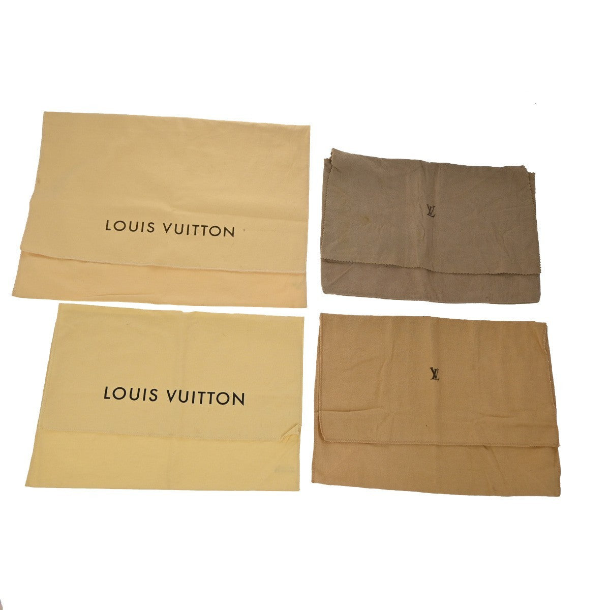 LOUIS VUITTON Logo 10 Set Dust Bag Drawstring Canvas Cotton Beige Brown 09KP179