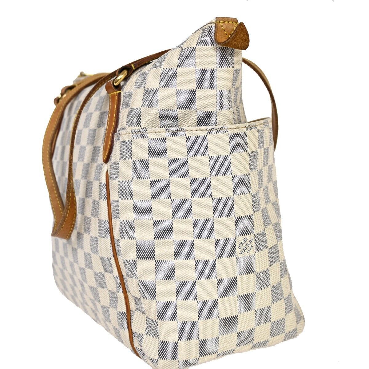LOUIS VUITTON Totally MM Shoulder Bag Damier Azur Leather White N51262 20FA324