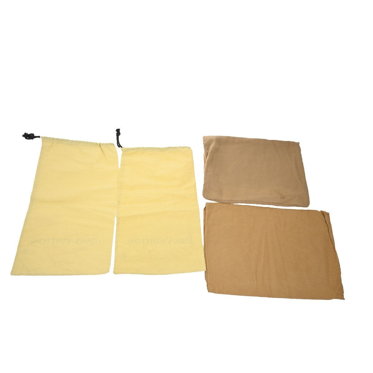 LOUIS VUITTON Logo 11 Set Drawstring Dust Bag Canvas Cotton Beige Brown 09KB577