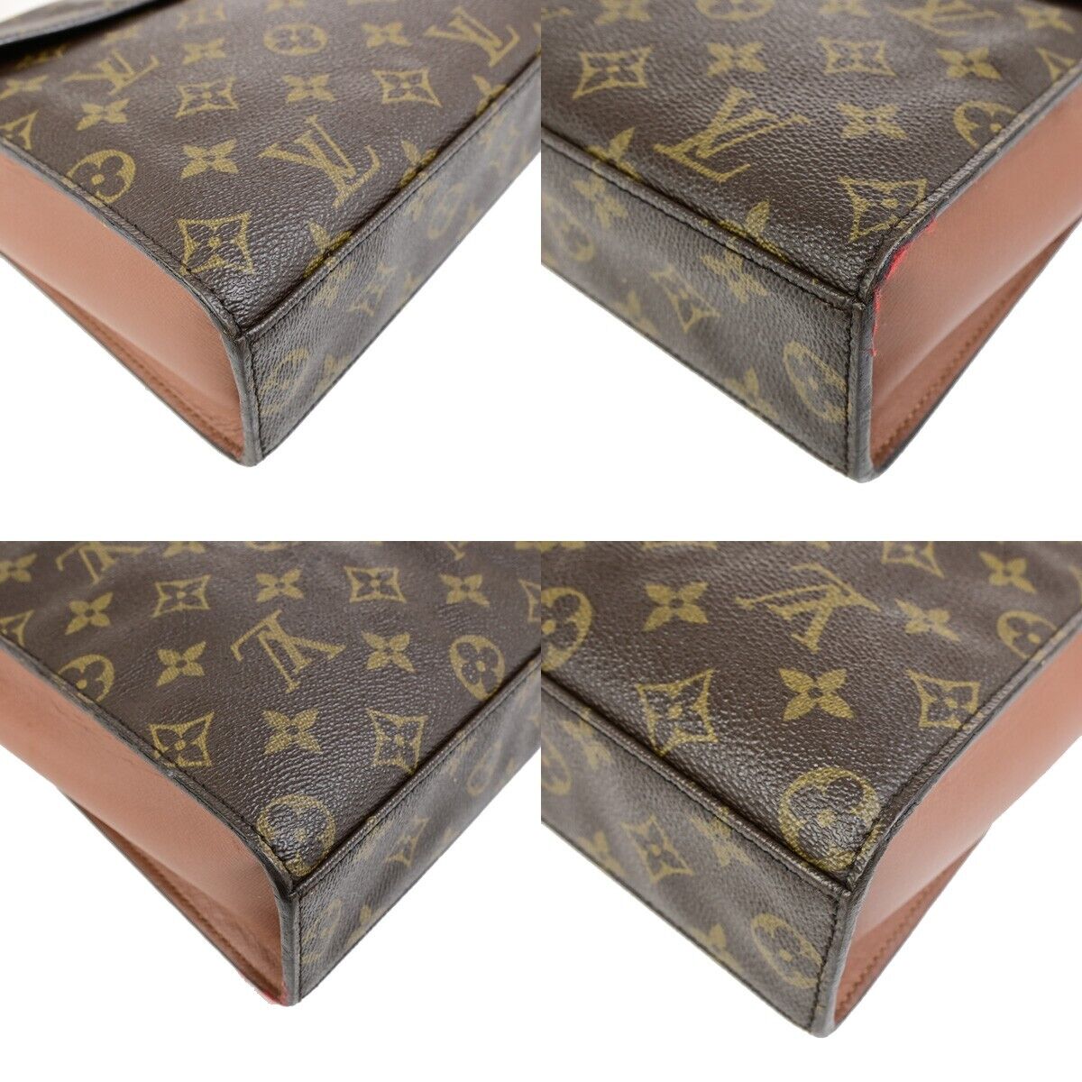LOUIS VUITTON LV Logo Malesherbes Hand Bag Monogram Leather Brown M51379 65SJ507