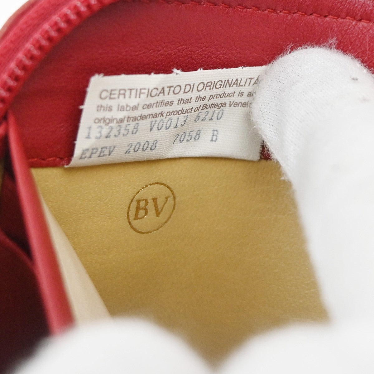 BOTTEGA VENETA Logo Intrecciato Zip Around Long Wallet Leather Red Italy 02CA741