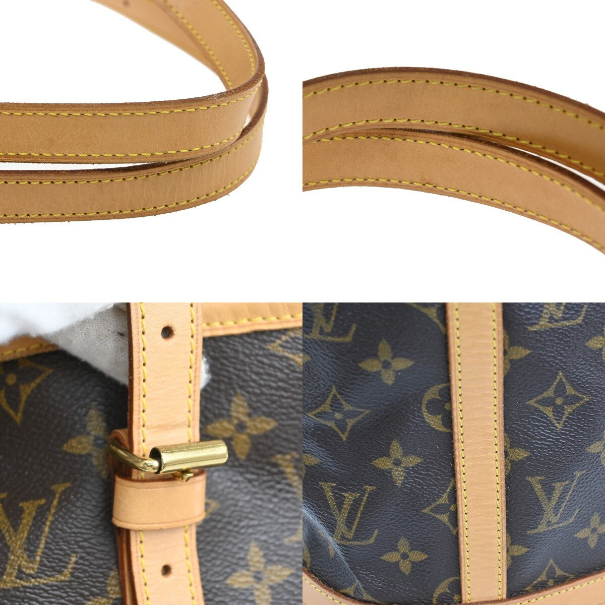 LOUIS VUITTON BUCKET GM Shoulder Tote Bag Monogram Leather Brown M42236 33EF194