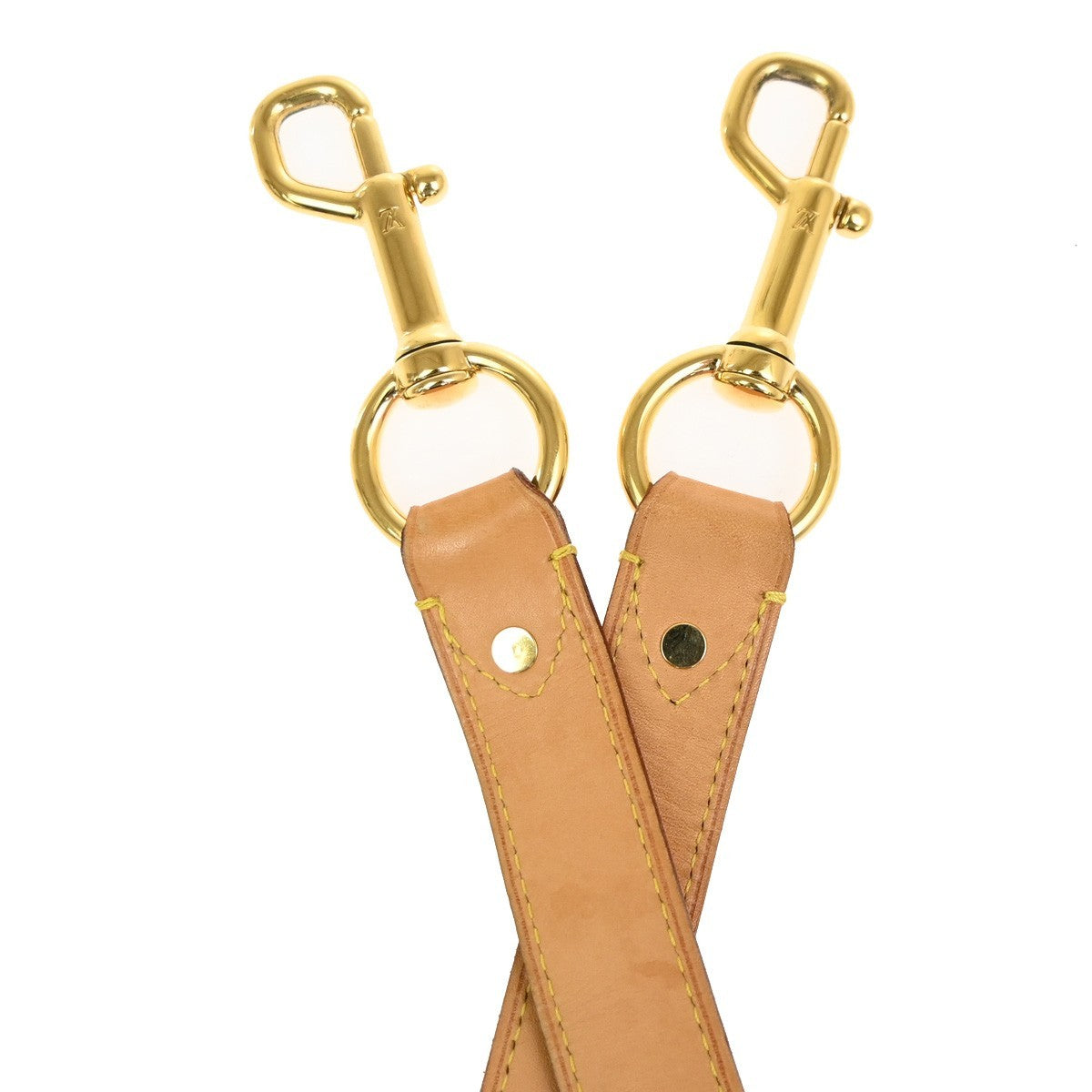 LOUIS VUITTON LV Logo Shoulder Bag Strap Leather Brown GHW 61MA604