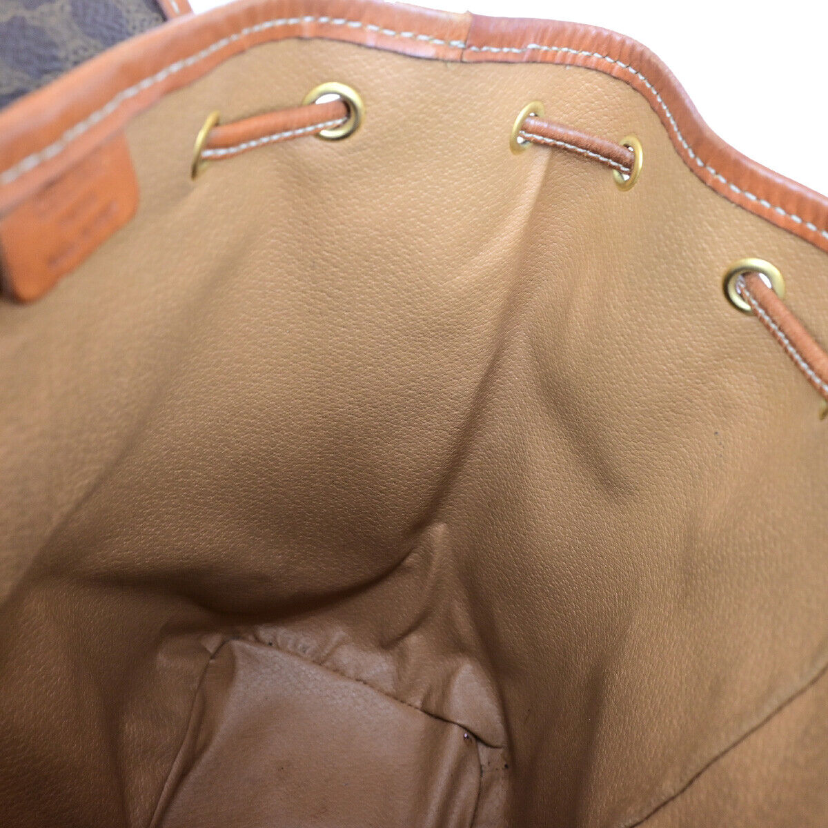 CELINE Logo Macadam Pattern Backpack Bag PVC Leather Brown GHW Italy 34YF572