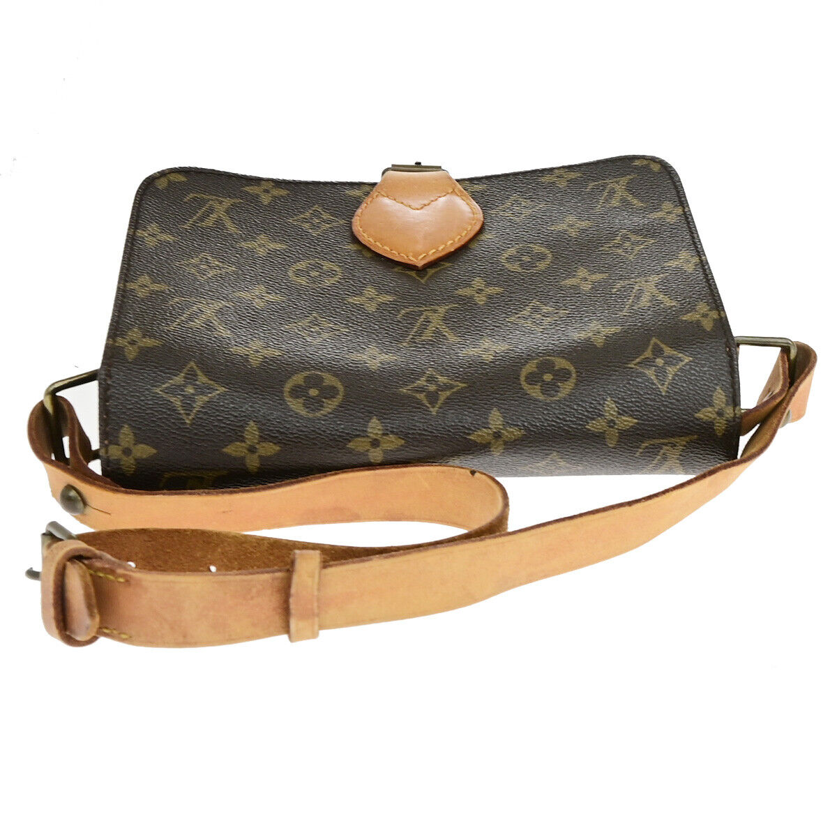 LOUIS VUITTON Cartouchiere MM Shoulder Bag Monogram Leather Brown M51253 32YF045