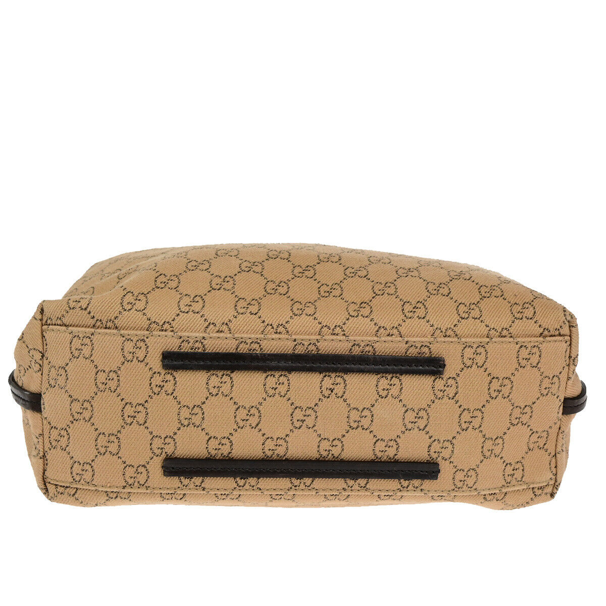 GUCCI Logo GG Pattern Shoulder Bag Canvas Leather Brown Made In Italy 60YF013