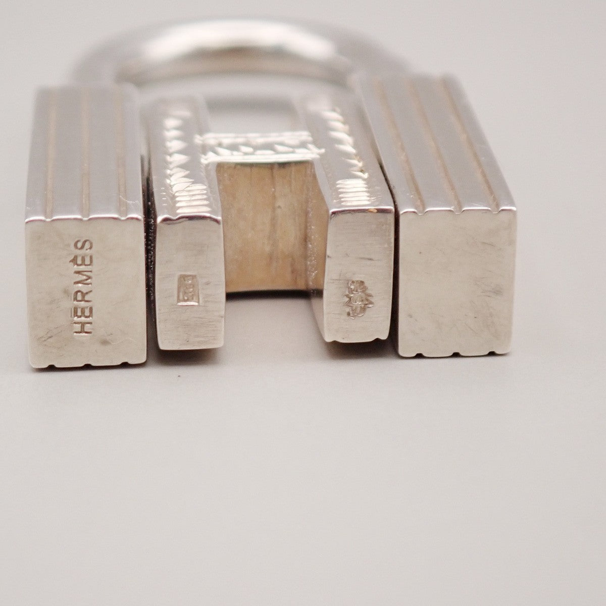 HERMES Logo Touareg H Cadena Padlock Charm Silver 925 SHW Accessory 31RL887