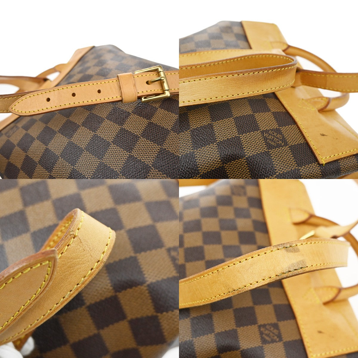 LOUIS VUITTON Logo Arlequin Backpack Bag Damier Ebene Brown N99038 13YH382