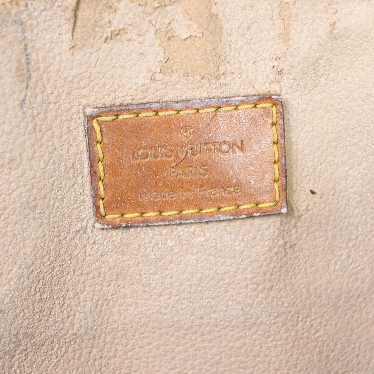 LOUIS VUITTON Logo Sac Plat Hand Tote Bag Monogram Leather Brown M51140 33HB671