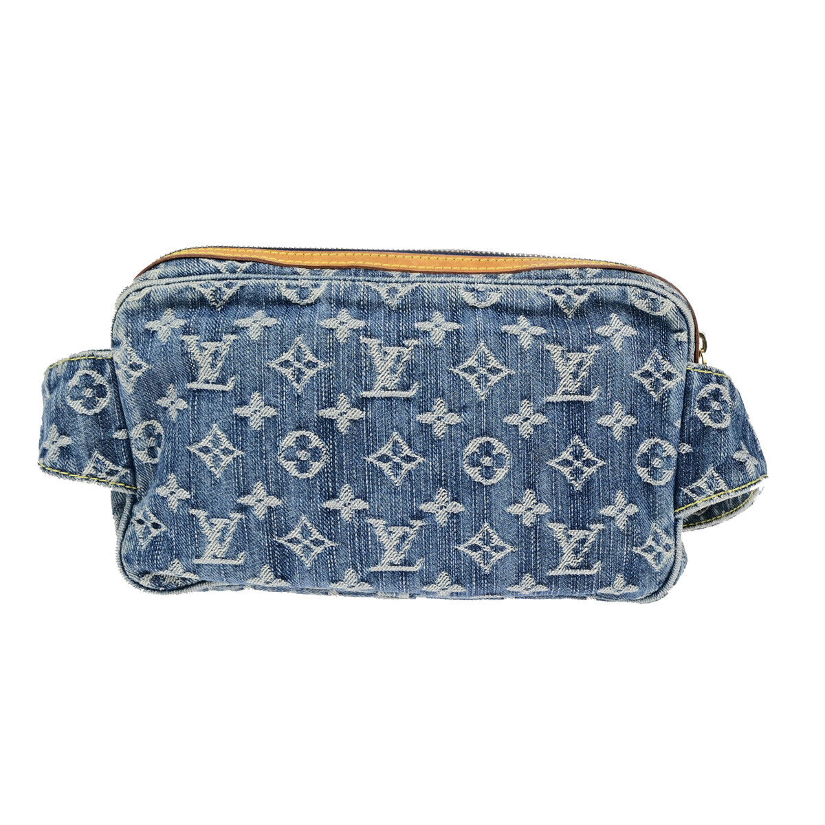 LOUIS VUITTON Waist Bum Bag Monogram Denim Leather Blue GHW M95347 388RK734