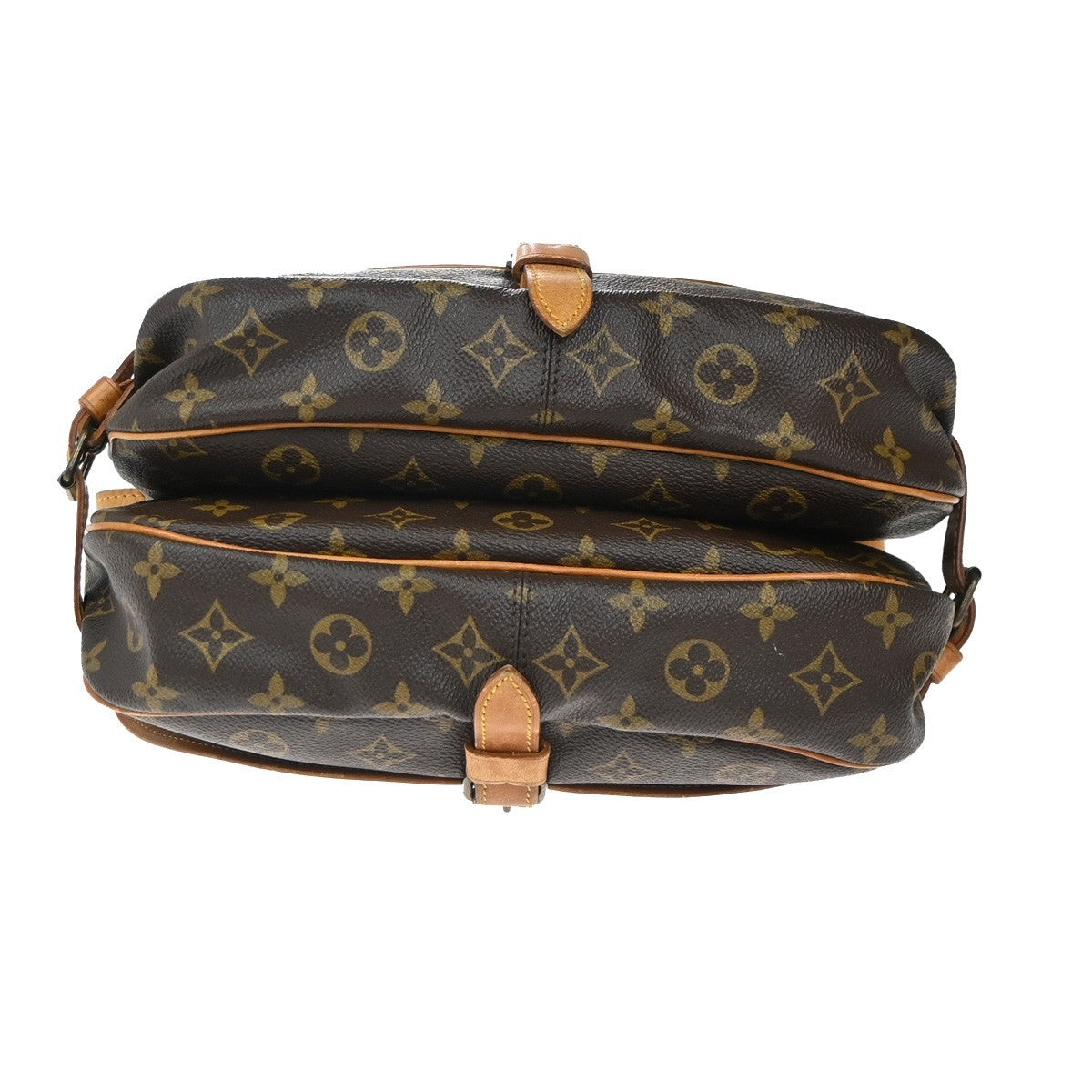 LOUIS VUITTON Logo Saumur 30 Shoulder Bag Monogram Leather Brown M42256 18KC786