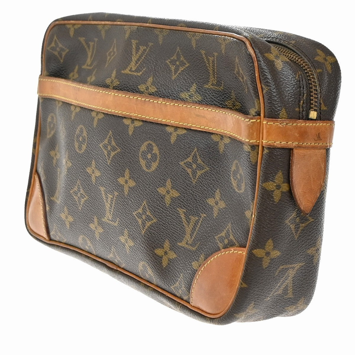 LOUIS VUITTON Compiegne 28 Clutch Bag Monogram Leather Brown GHW M51845 65KP317