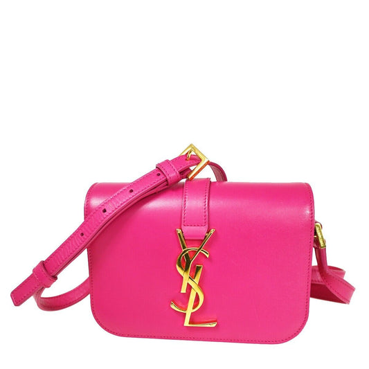 SAINT LAURENT PARIS Monogram universe site Shoulder Bag Leather Pink I 631RF108