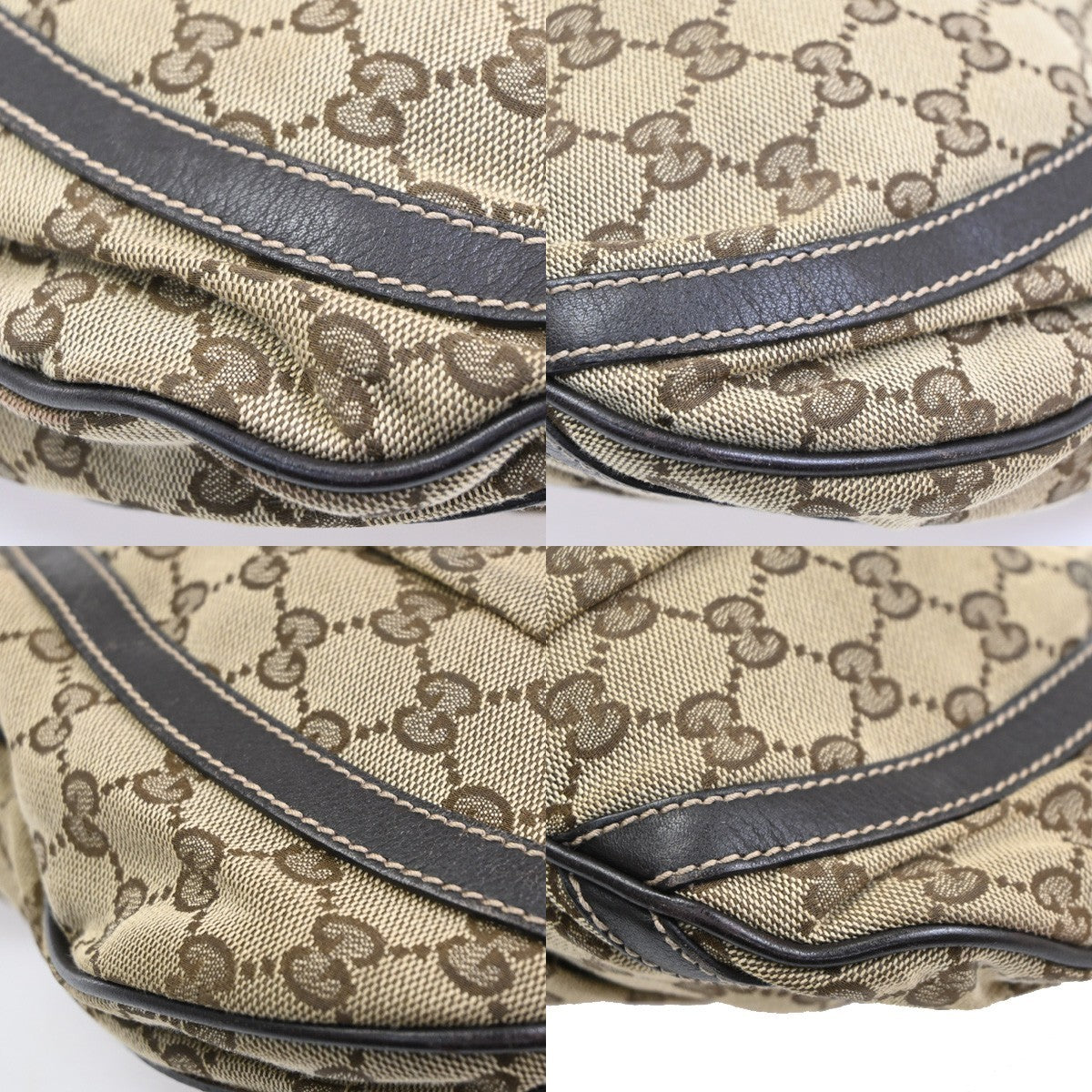 GUCCI GG Pattern Abbey D-ring Shoulder Bag Canvas Leather Brown Italy  30KC604
