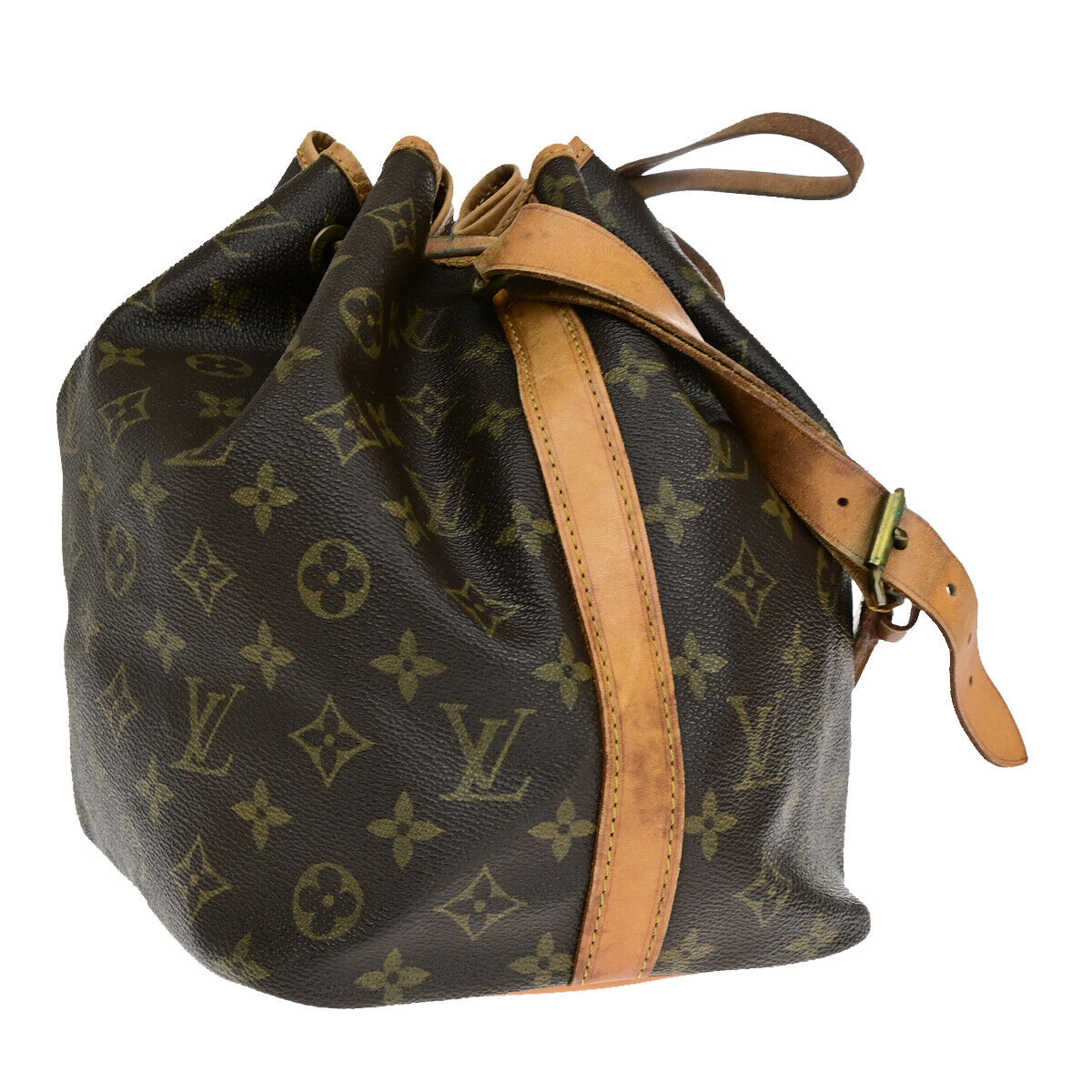 LOUIS VUITTON Petit Noe Drawstring Shoulder Bag Monogram Leather M42226 80SJ020