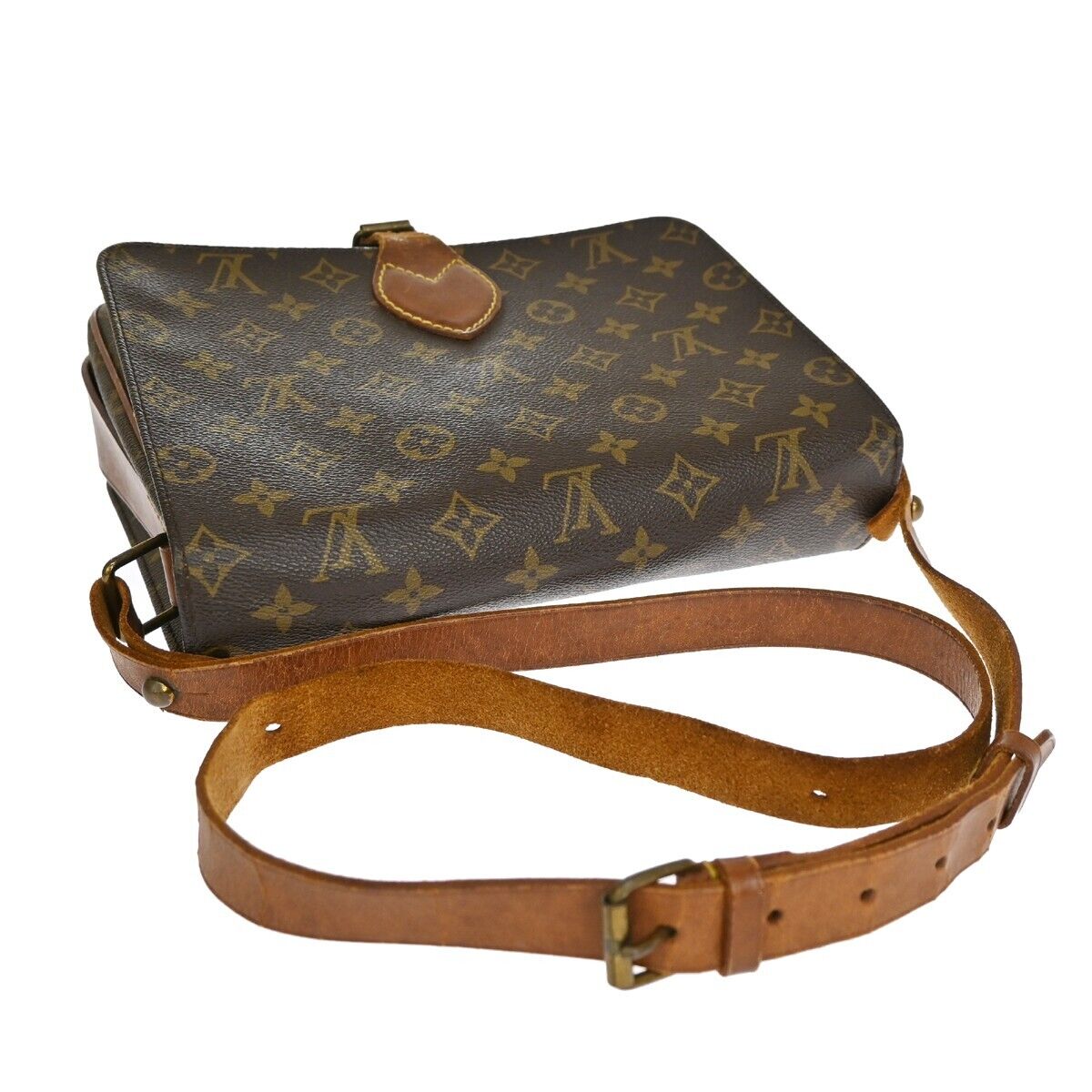 LOUIS VUITTON Cartouchiere GM Shoulder Bag Monogram Leather Brown M51252 36EA174