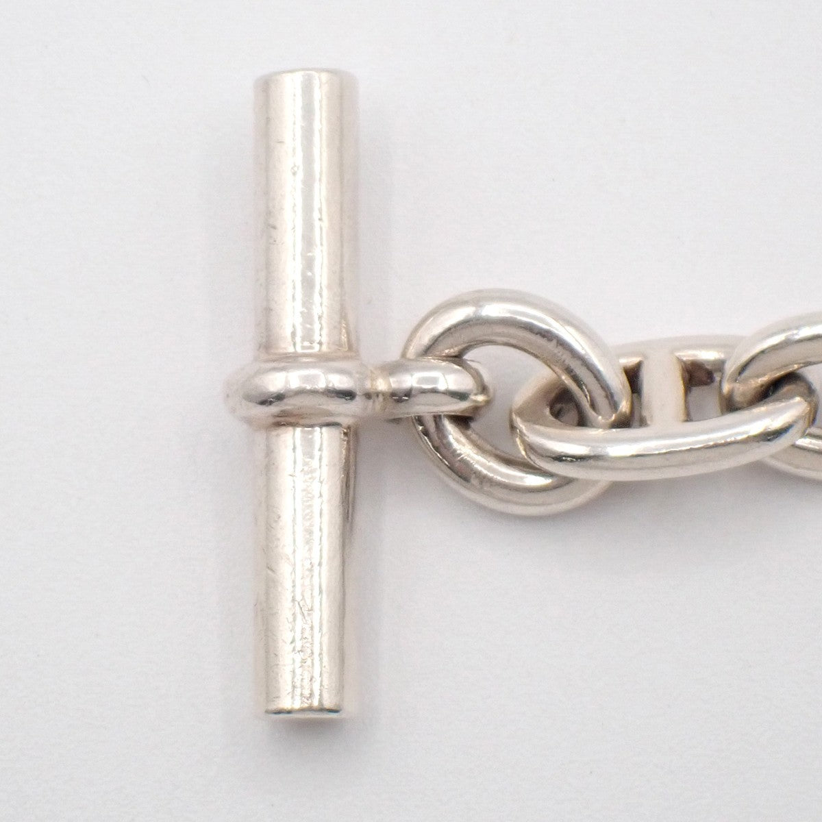 HERMES Logo Chaine D'ancre MM Chain Bracelet  16 Link Silver Ag925 385LC631