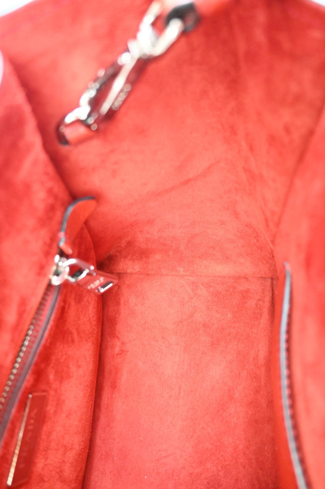 PRADA MILANO Triangle Logo 2Way Shoulder Hand Bag Leather Red SHW Italy 12ZA346