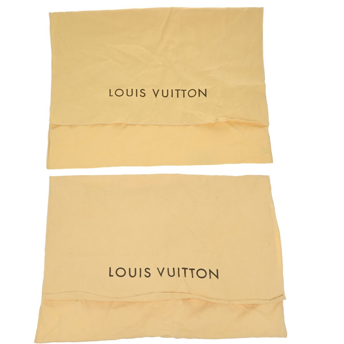 LOUIS VUITTON Logo 10 Set Dust Bag Drawstring Canvas Cotton Beige Brown 09EE136